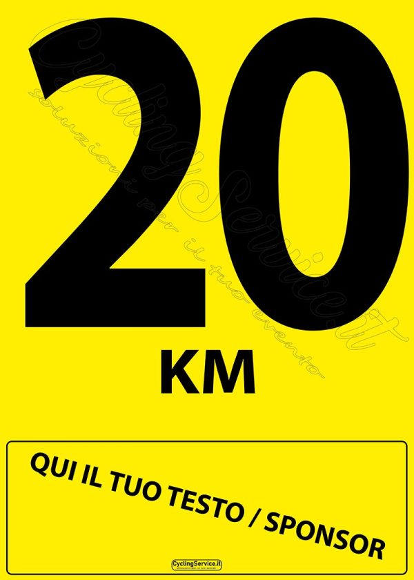 cartello 20 km , 20 km, cyclinservice.it