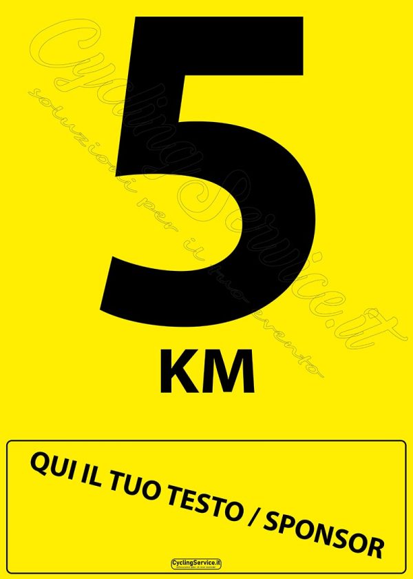 cartello 5 km , 5 km, cyclinservice.it