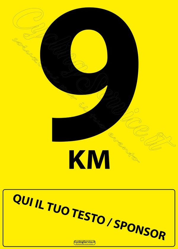 cartello 9 km , 9 km, cyclinservice.it